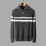 Thickened Zipper Lapel High Collar Loose Sweater