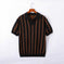 Striped Jacquard Knit Polo – Men's Regular Fit Summer Shirt