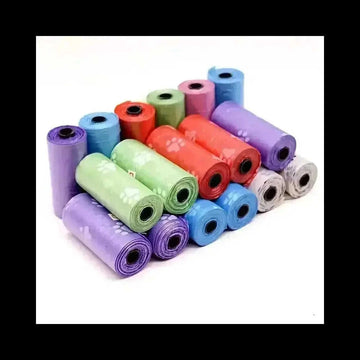 150-600pcs Dog Poop Bags | Cartoon Paw Print Leak-Proof Waste Bags