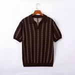 Striped Jacquard Knit Polo – Men's Regular Fit Summer Shirt