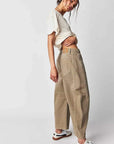 European And American Fashion Casual Women's Loose Wide-leg Pants Low Waist Washed Old 