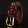 genuine leather belt | adjustable pin buckle | handmade leather goods | energy saving