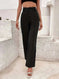 high-waisted wide-leg trousers | stretchy comfortable work pants | office commuting attire | energy saving