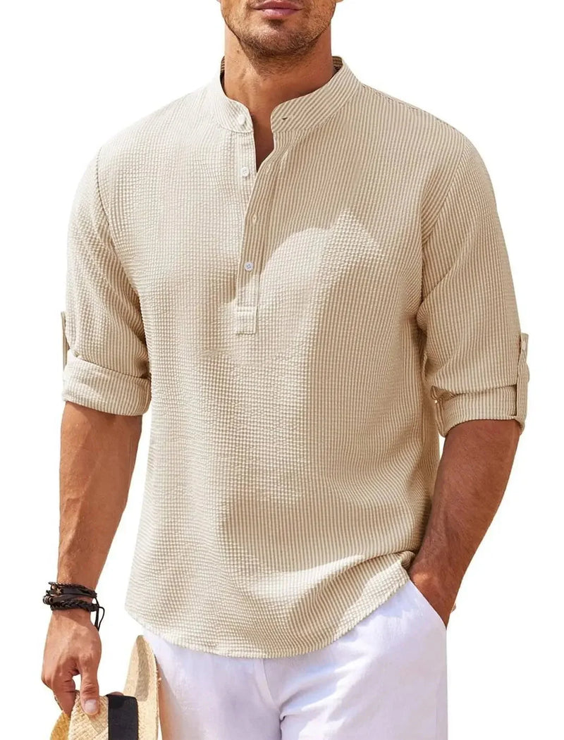 long sleeve casual shirt | cotton blend fabric | business casual wear | energy saving