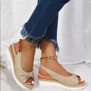 Bow Shoes Summer Peep Toe Platform Sandals Buckle Daily Casual Shoes