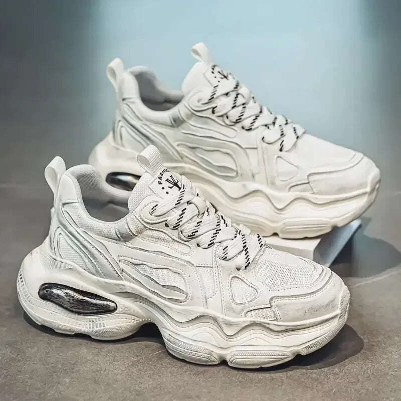 Personalized Brush Color Mesh Casual Height Increasing Men's Sneaker Meifu Market