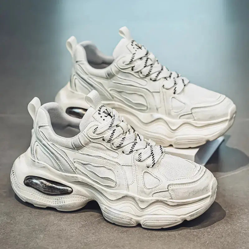 Personalized Brush Color Mesh Casual Height Increasing Men's Sneaker Meifu Market