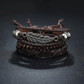 braided leather bracelet for men | vintage life tree charm bracelet | rudder charm wood beads bracelet | ultrasonic cleaning