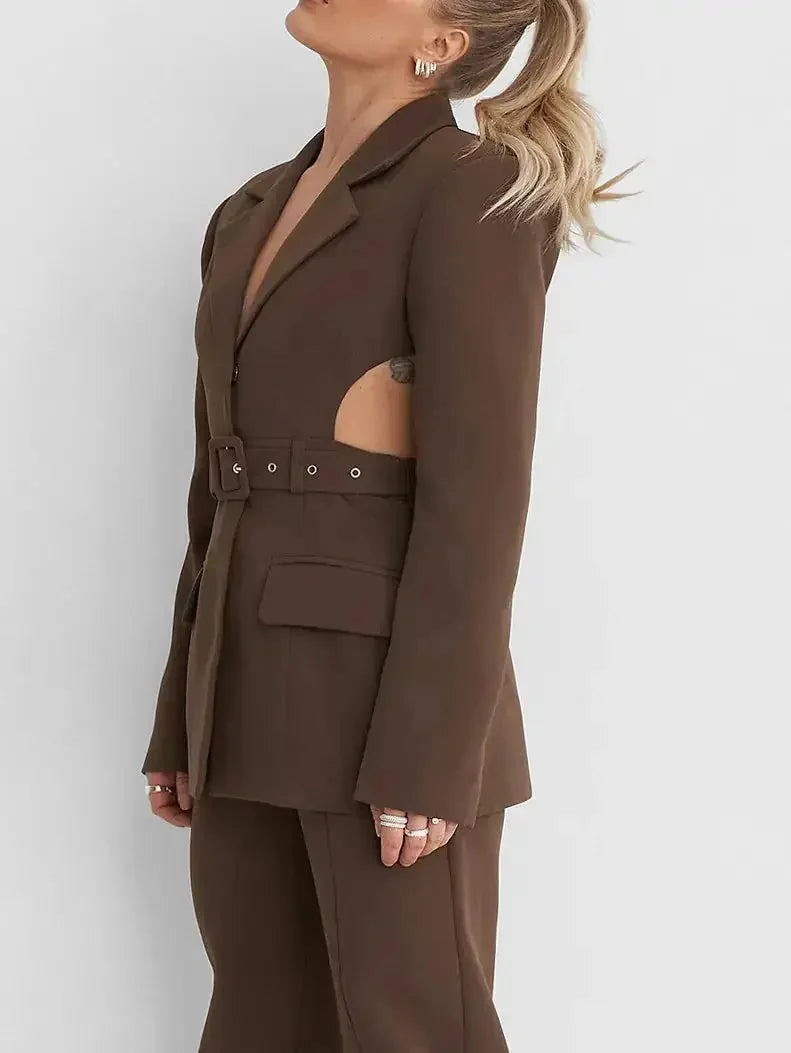 open-back blazer | lace-up blazer | cutout blazer | energy saving