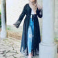 embroidered long cardigan | beaded kaftan robe | arabic style abaya | energy saving
