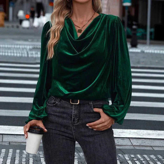 Women's Pile Collar Long Sleeve Top Meifu Market