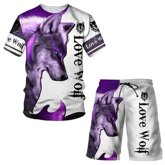 3D Printed Men's T-shirt Sports Suit - main view (material: polyester | pattern: solid, check | style: casual, retro |...