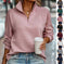 Zipper Stand Collar Pullover Sweatshirt Fashion Solid Striped Long Sleeve Top Spring And Autumn Women's Clothing Meifu Market