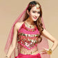 sequined dance top | chili red bra top | stretchable dance costume | ultrasonic cleaning