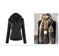 Fashion Detachable Hooded Jacket With Pockets Casual Solid Color Zipper Long Sleeve Leather Coat Autumn Winter Women's Clothing Meifu Market