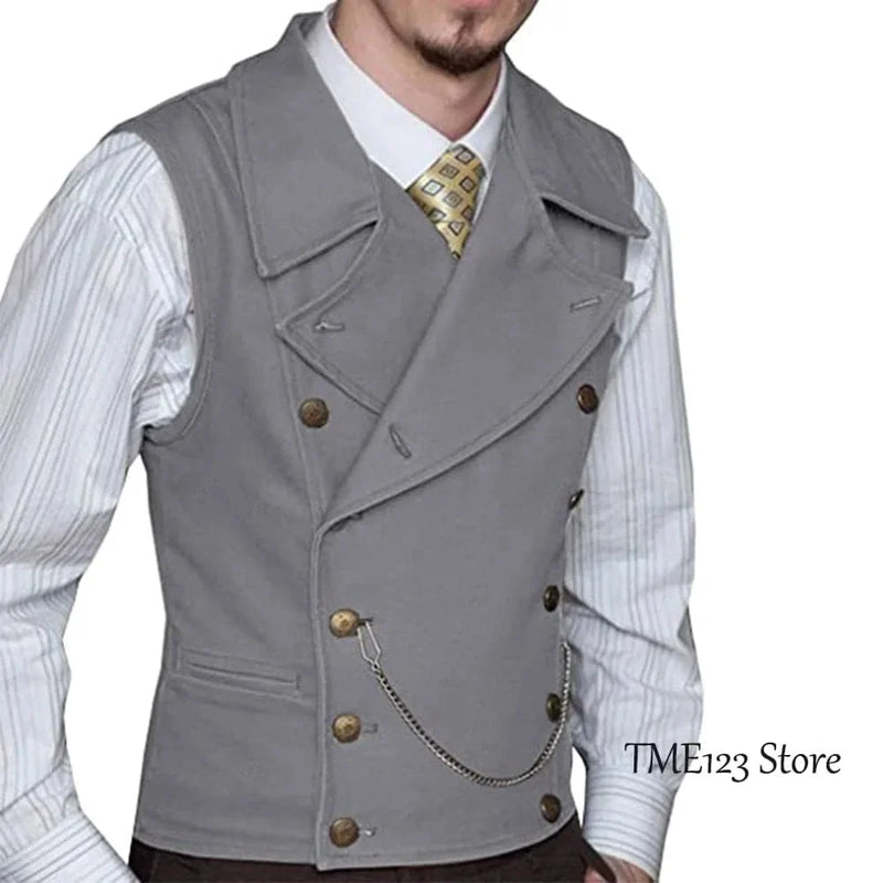 victorian double-breasted vest | woolen suit vest for men | three-piece suit accessory | energy saving