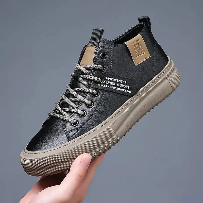 Men's Sports Casual Leather White Shoes Meifu Market