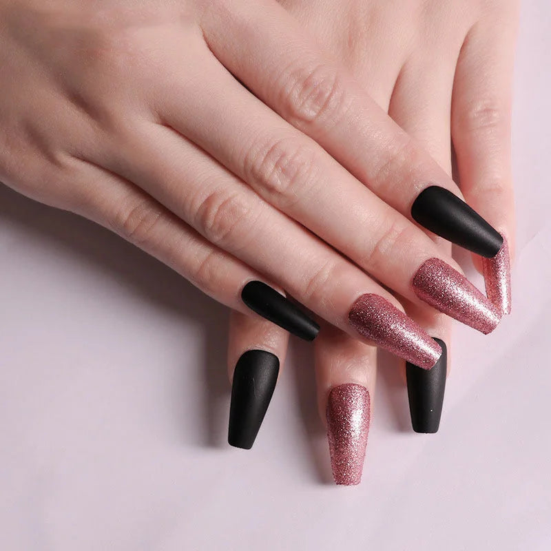 press-on nails for women | coffin shaped acrylic nails | long stiletto fake nails | energy saving