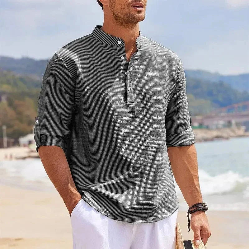 long sleeve casual shirt | cotton blend fabric | business casual wear | energy saving