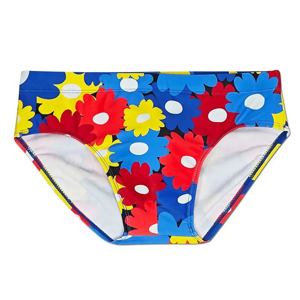 Flower Colorful Printing Swim Briefs Meifu Market
