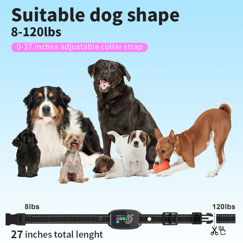 Smart Automatic Anti Barking Dog Collar Rechargeable Bark Stopper Stop Barking HD Digital Display IP67 Waterproof Collar For Dogs Pet Products Meifu Market