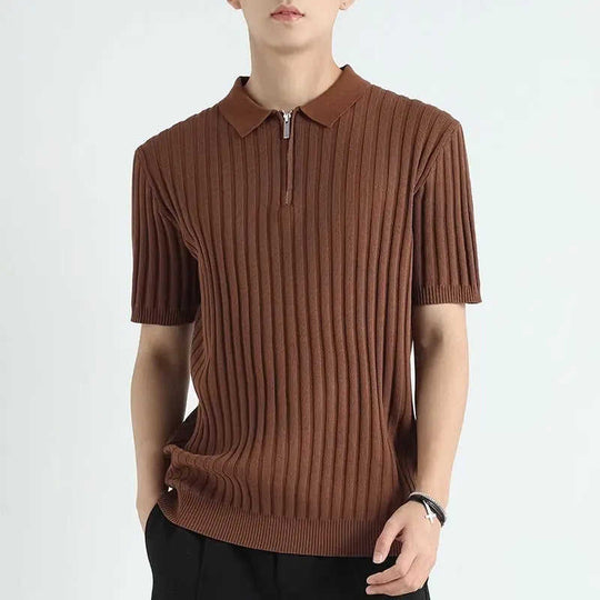 Ice Silk Quick-drying Men's Casual T-shirt Black - ice silk quick drying men's casual pants detail view