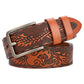 Carved Craft Men's Belt Fashion Cattlehide Leather Pant Belt Meifu Market