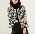 houndstooth blazer for women | petite wool blend jacket | cropped womens blazer | ultrasonic cleaning