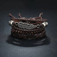 braided leather bracelet for men | vintage life tree charm bracelet | rudder charm wood beads bracelet | ultrasonic cleaning