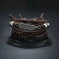 braided leather bracelet for men | vintage life tree charm bracelet | rudder charm wood beads bracelet | ultrasonic cleaning