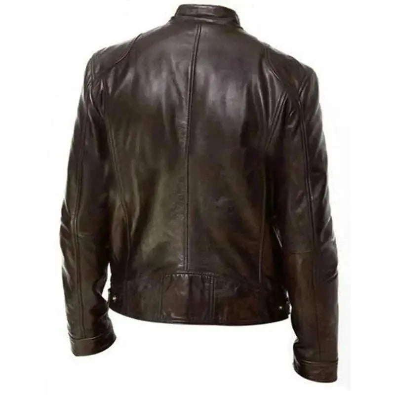 genuine pu leather jacket | slim fit leather coat | waterproof faux leather jacket | energy saving