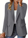 Fashion Casual Women Blazer Long-sleeved Solid Color Casual Cardigan Small Suit Jacket For Women Elegant Office Lady Outerwear Meifu Market