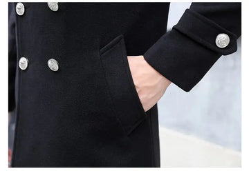 Autumn And Winter New Slim-fit Wool Coat Men's Coat meifu market