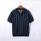 Striped Jacquard Knit Polo – Men's Regular Fit Summer Shirt