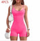 high-waisted yoga romper | moisture-wicking sportswear | seamless workout jumpsuit | ultrasonic cleaning