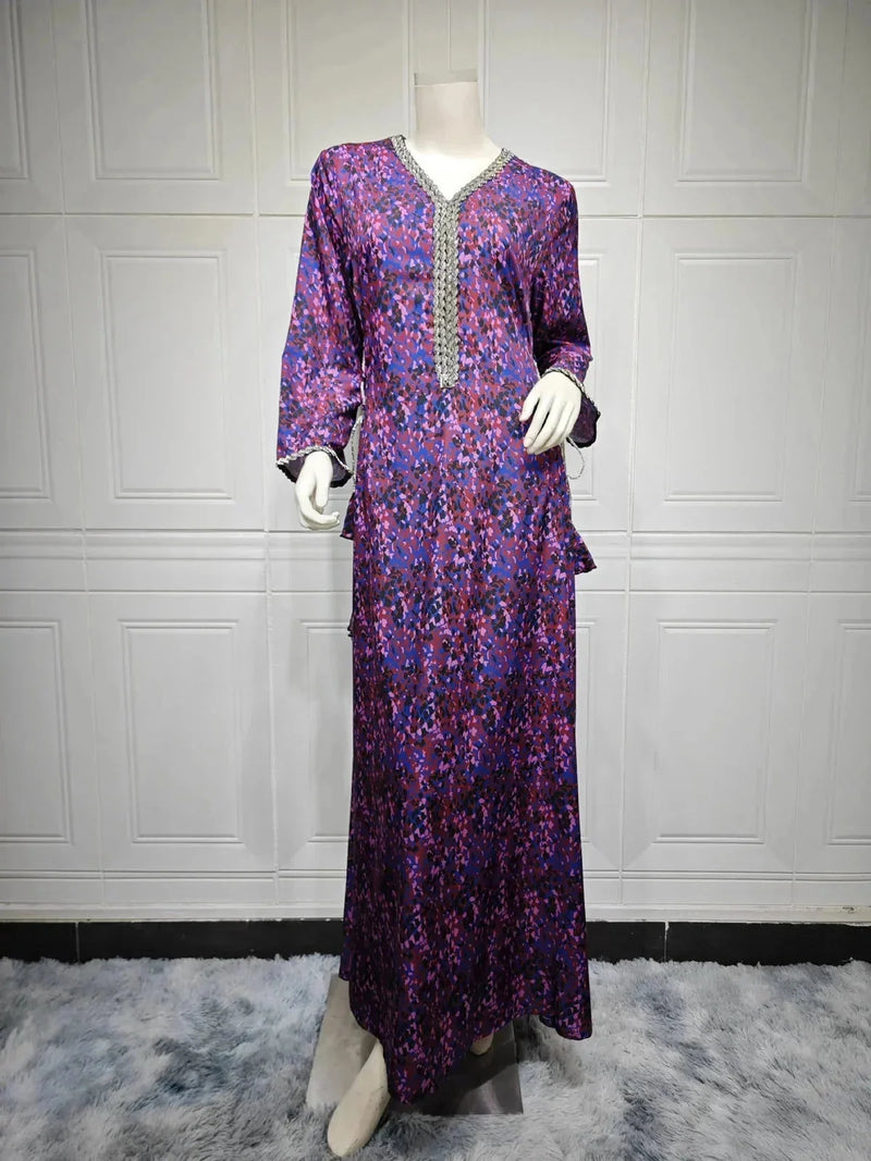 custom name arabic print dress | lightweight chiffon maxi dress | breathable summer evening dress | ultrasonic cleaning