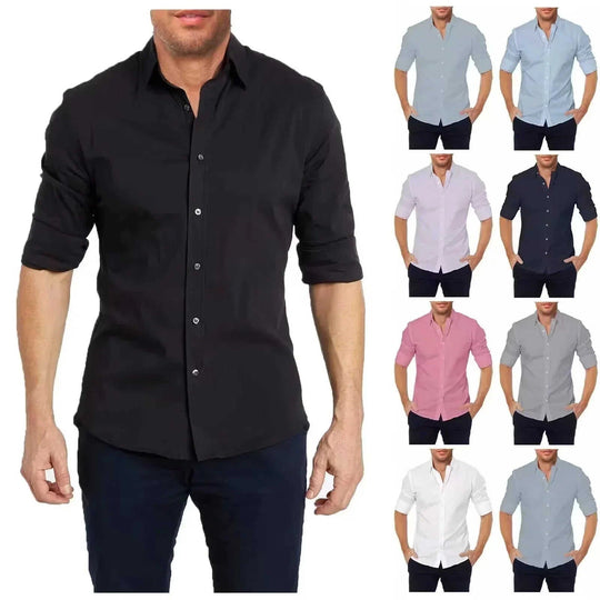 lightweight linen fabric | breathable long sleeve shirt | wrinkle-resistant button down | energy saving