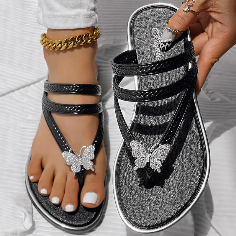 Floral Pattern Flip Flops Comfortable Casual Summer Beach Slippers Meifu Market