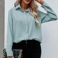 Solid Color Casual Loose Long Sleeve Shirt Dark Button Chiffon Shirt Meifu Market