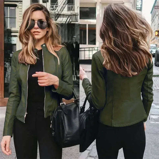 Women's PU Leather Jacket - Autumn Winter Fashion Suit Jacket Meifu Market