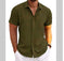 Men's Solid Color Linen-Feel Polo T-Shirt - Meifu Market