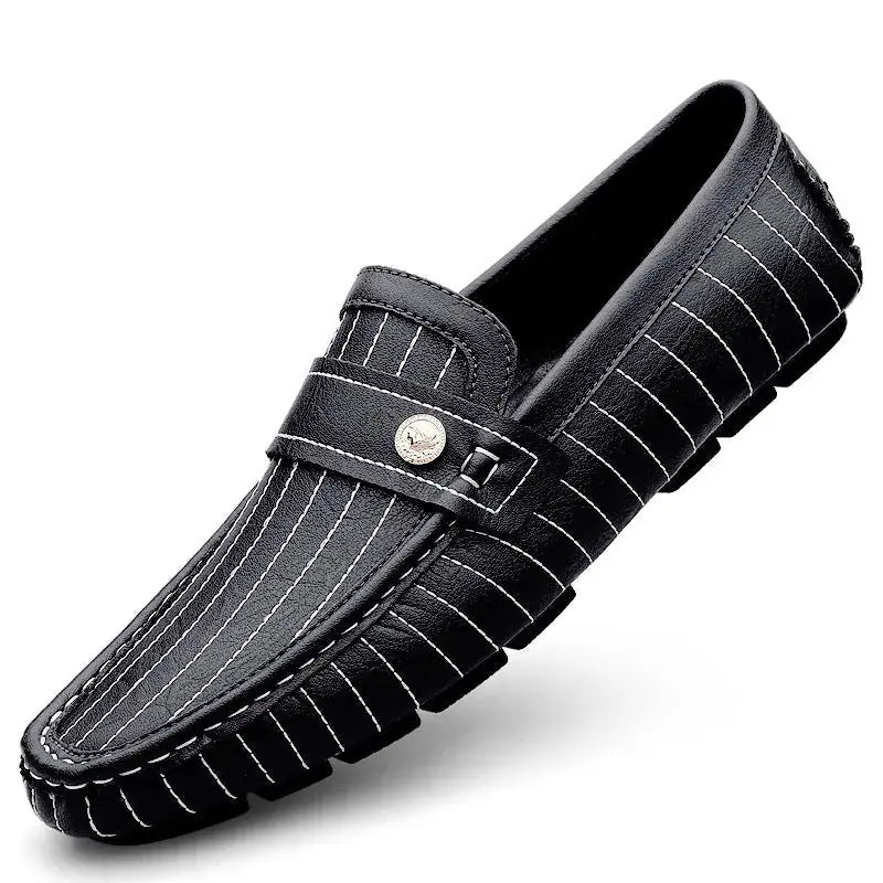 Breathable British Style Black Men's Casual Leather Shoes Meifu Market