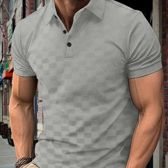 Ice Silk Polo — Men's Cool-Touch Jacquard Woven Summer Shirt