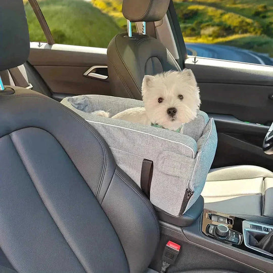 pet car seat with safety harness | waterproof dog car bed | portable pet carrier for cars | ultrasonic cleaning