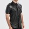 European And American-style Summer Casual Mens Patent Leather Tight-fitting Short-sleeve Top M - lifestyle usage image