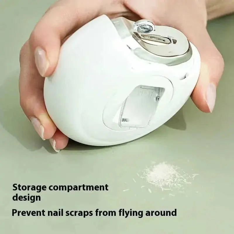 Electric Nail Clippers Household Multi-function Anti-splash Nail Piercing Device White English - rechargeable multi-functi...