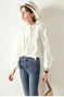 french linen shirt | loose fit blouse | lace trim top | ultrasonic cleaning