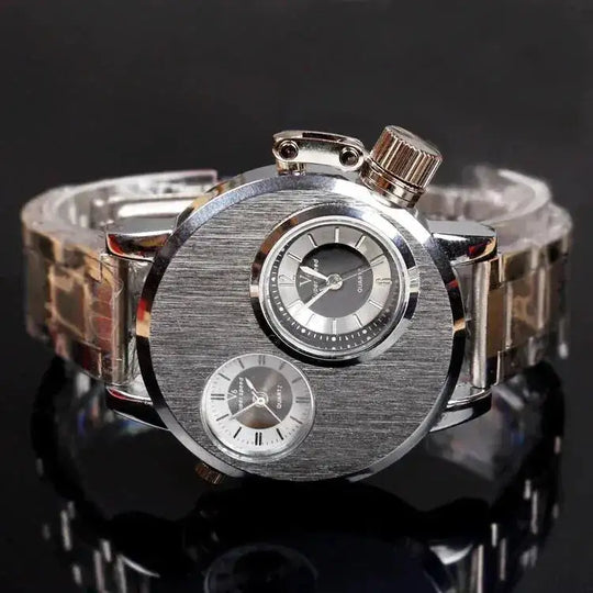 stainless-steel alloy case | genuine leather strap | everyday casual timepiece | energy saving
