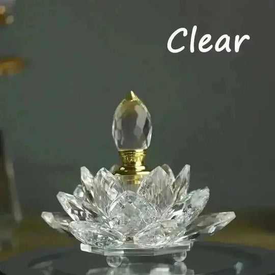 rainbow crystal perfume bottle | colorful lotus oil diffuser | handcrafted glass perfume bottle | energy saving