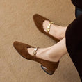 French Retro Square Toe Low-cut Suede Pumps Women's Autumn New Meifu Market